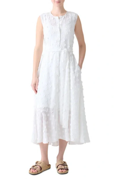 Akris Punto Boho Clip Dot Techno Georgette Midi Shirtdress