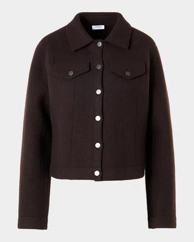 Akris Punto Boiled Wool Single-breasted Jacket In Brown