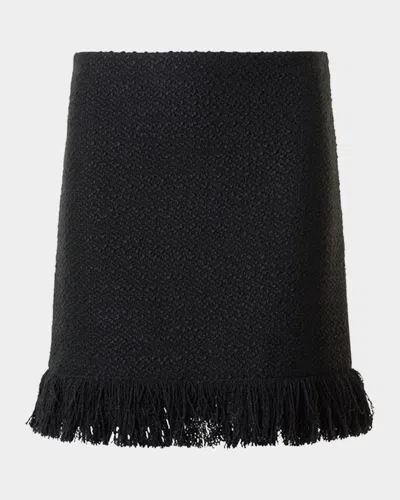 AKRIS PUNTO BOUCLE TWEED FRINGED MINI SKIRT