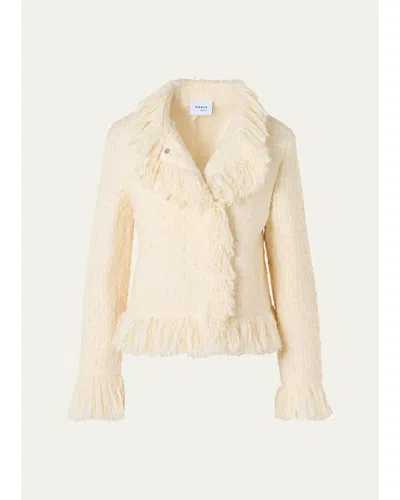 Akris Punto Bouclé Tweed Wool-blend Jacket In Winter White