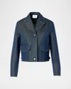 Akris Punto Boxy Denim Jacket In Blue