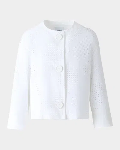 Akris Punto Boxy Diamond Eyelet Cotton Poplin Jacket
