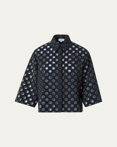 Akris Punto Boxy Organza Polka Dot Blouse