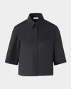 Akris Punto Cotton Poplin Crop Button-down Shirt