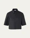 Akris Punto Cotton Poplin Crop Button-down Shirt