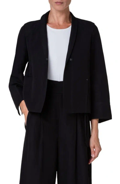 Akris Punto Boxy Shawl Collar Jacket In Black