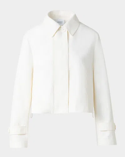 Akris Punto Boxy Water Resistant Cotton-blend Jacket In Cream