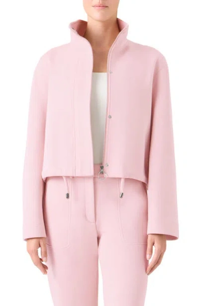 Akris Punto Boxy Wool Crop Jacket In Pink