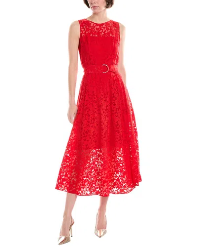 Akris Punto Burnout Midi Dress In Red