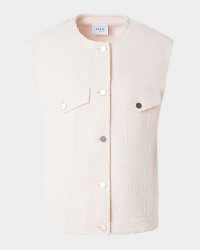 AKRIS PUNTO BUTTON-DOWN BOUCLE TWEED GILET