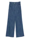 Akris Punto Button-fly Wide-leg Trousers In Blue