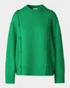 Akris Punto Button-front Wool Sailor Sweater In Sea Green