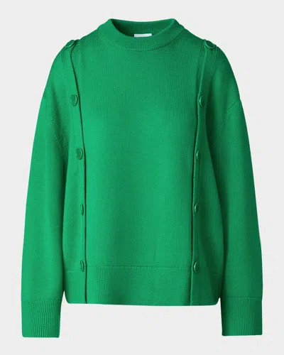 Akris Punto Button-front Wool Sailor Sweater In Sea Green