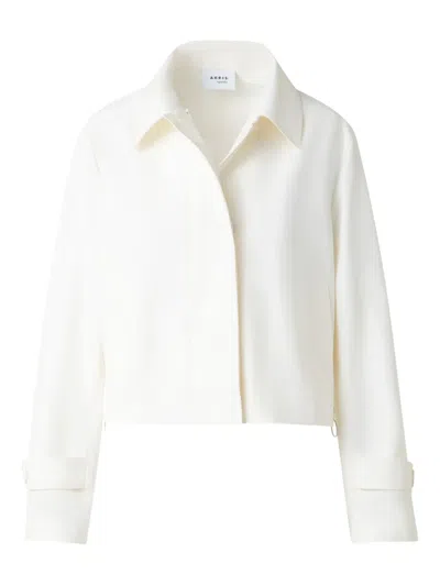 Akris Punto Button-up Cropped Jacket In White