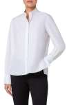 Akris Punto Button-up Shirt With Detachable Rhinestone Stud Collar In Cream