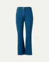 Akris Punto Cali Flared Denim Cropped Pants In Sky