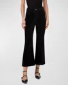 Akris Punto Cali Flared Velvet Cropped Pants In Black