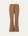 Akris Punto Cali Stretch Velveteen Crop Bootcut Pants In Caramel