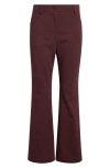 Akris Punto Cali Stretch Denim Crop Bootcut Jeans In Burgundy