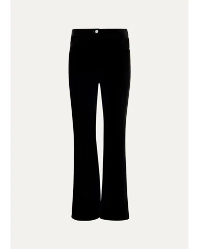 Akris Punto Cali Stretch Velvet Bootcut Pants In Black