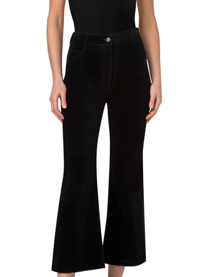 Akris Punto Cali Velvet Ankle Bootcut Pants In Black