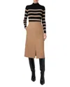 Akris Punto Washed Denim A-line Midi Skirt In Brown