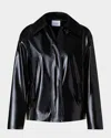 Akris Punto Carabine-hook Lacquered Faux Leather Jacket In Black