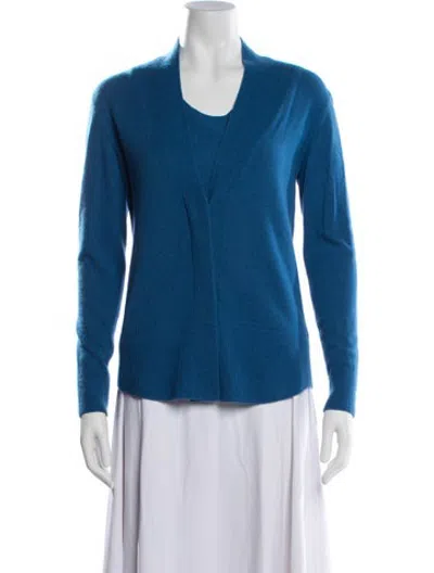 Pre-owned Akris Punto Cardigan Set Wool Set In Blue