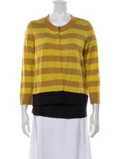 Pre-owned Akris Punto Cardigan Set Wool Sweater In Orange