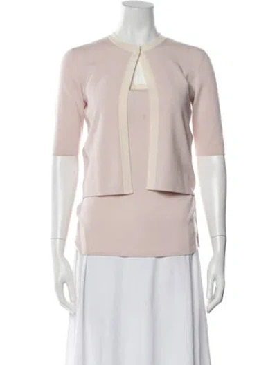 Pre-owned Akris Punto Cardigan Set Wool Sweater In Pink