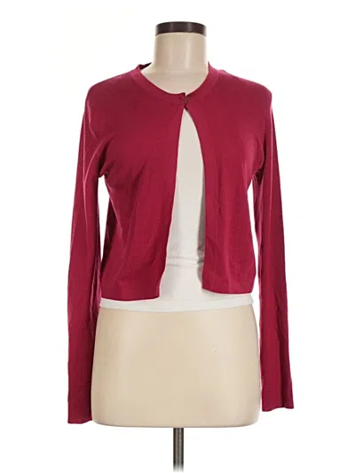 Pre-owned Akris Punto Cardigan Sweater In Burgundy