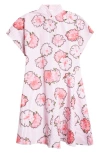 Akris Punto Carnation Print Cotton Poplin Dress In Cream-pale Pink