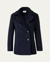 Akris Punto Cashmere And Wool-blend Top Coat In Navy