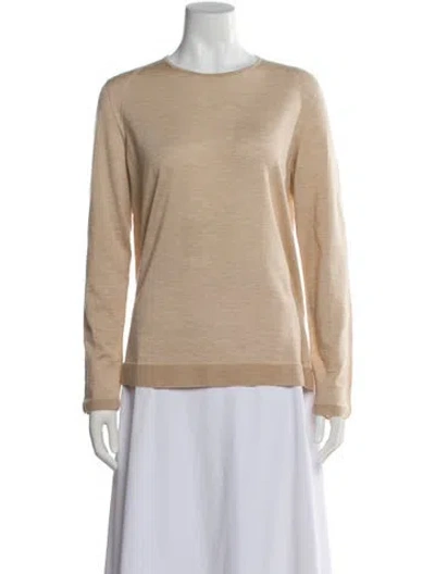 Pre-owned Akris Punto Cashmere Bateau Neckline Sweater In Neutral
