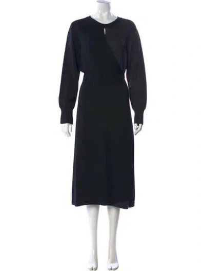 Pre-owned Akris Punto Cashmere Crew Neck Sweater In Black