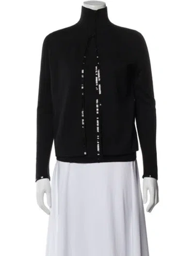 Pre-owned Akris Punto Cashmere Mock Neck Sweater In Black