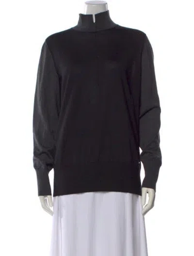 Pre-owned Akris Punto Cashmere Mock Neck Sweater In Black
