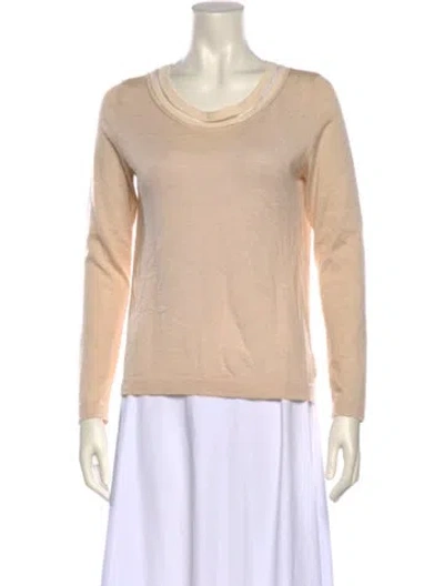 Pre-owned Akris Punto Cashmere Scoop Neck Sweatshirt In Neutral