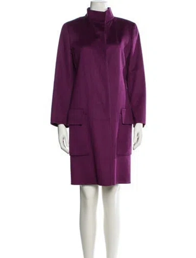 Pre-owned Akris Punto Cashmere Trench Coat In Purple