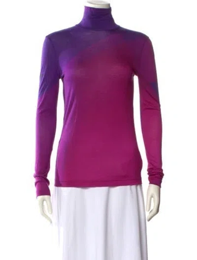 Pre-owned Akris Punto Cashmere Turtleneck Sweater In Purple
