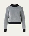 Akris Punto Cashmere-wool 3d Dot Knit Crewneck Sweater In Black