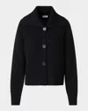 Akris Punto Cashmere-wool Chunky Knit Collared Boxy Cardigan In Black