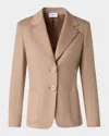 Akris Punto Cashmere-wool Single-breasted Blazer Jacket In Brown
