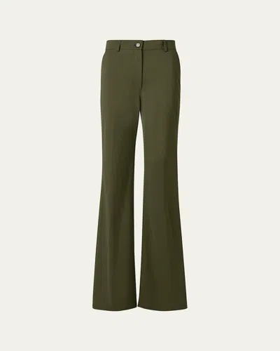 Akris Punto Celia Denim Bootcut-leg Pants In Green