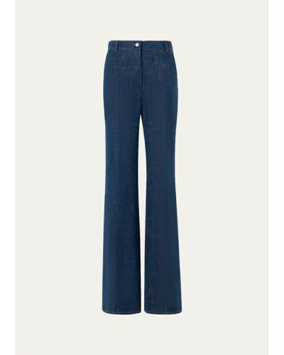 Akris Punto Celia Denim Winter Pants In Blue