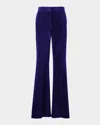 Akris Punto Celia Washed Corduroy Bootcut Pants In Blue