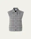 Akris Punto Check Cap Sleeve Cotton-blend Jacket