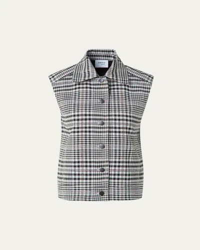 Akris Punto Check Cap Sleeve Cotton-blend Jacket