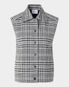 Akris Punto Check Cap Sleeve Cotton-blend Jacket