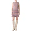 Akris Punto Check Tweed Fringed Sheath Dress In Multi